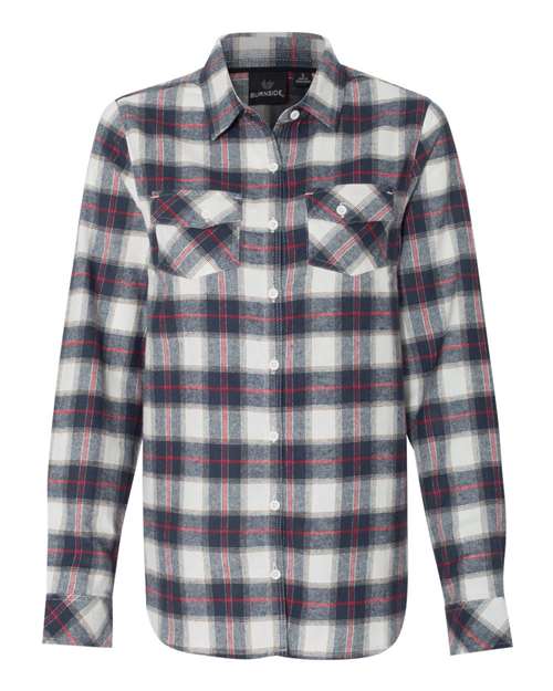 Ladies Long Sleeve Plaid Flannel Shirt