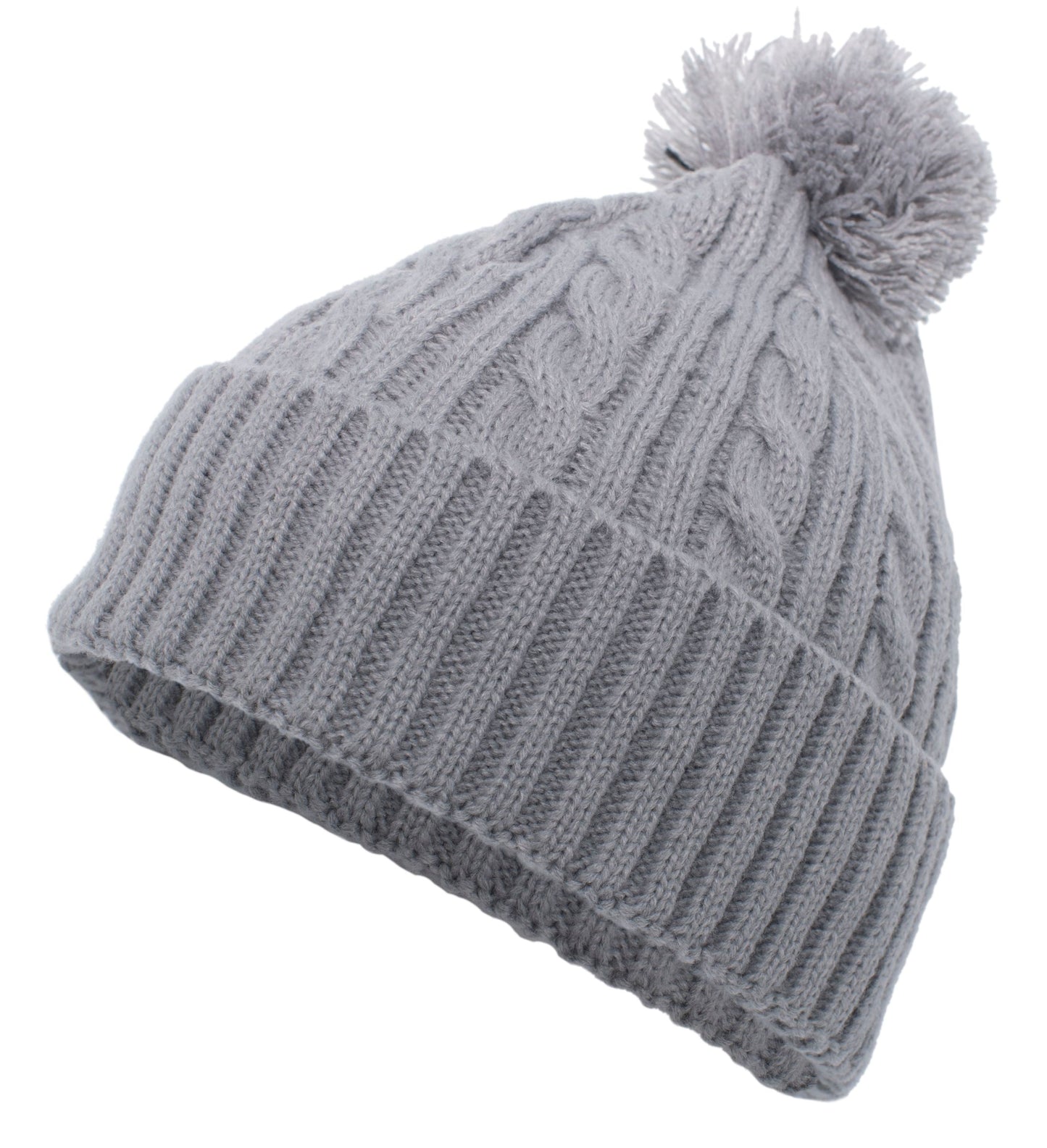 Cable Knit Pom-Pom Beanie (8488937816341)