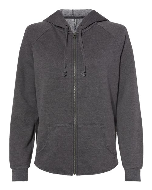 Ladies Wave Wash Full-Zip Hooded Sweatshirt