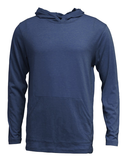 Tri-blend Long Sleeve Hooded T w/Front Muff Pocket