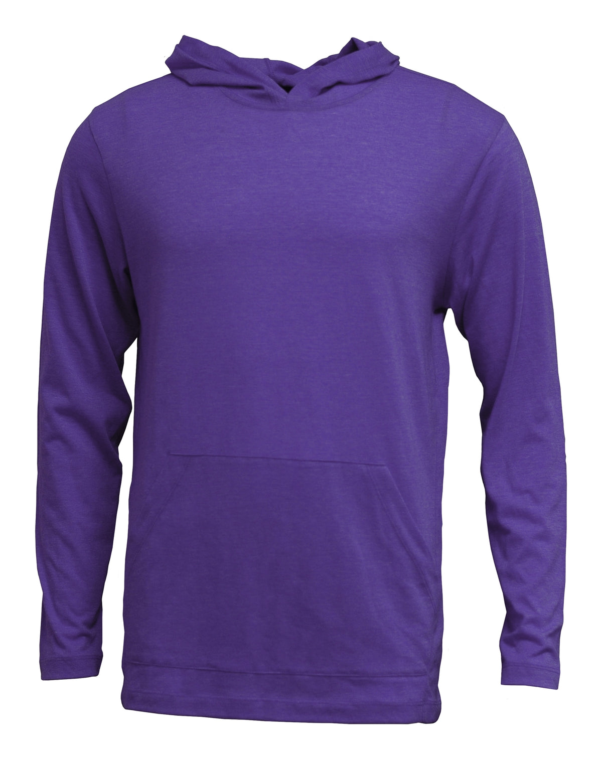 Tri-blend Long Sleeve Hooded T w/Front Muff Pocket