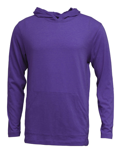 Tri-blend Long Sleeve Hooded T w/Front Muff Pocket