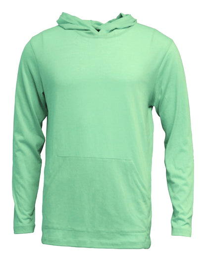 Tri-blend Long Sleeve Hooded T w/Front Muff Pocket