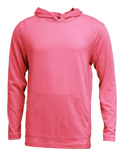 Tri-blend Long Sleeve Hooded T w/Front Muff Pocket