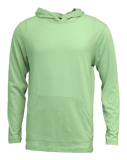 Tri-blend Long Sleeve Hooded T w/Front Muff Pocket