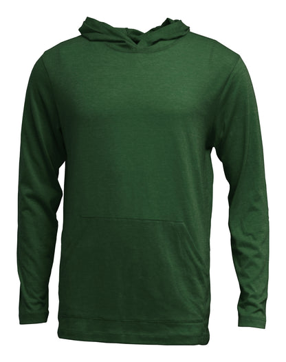 Tri-blend Long Sleeve Hooded T w/Front Muff Pocket