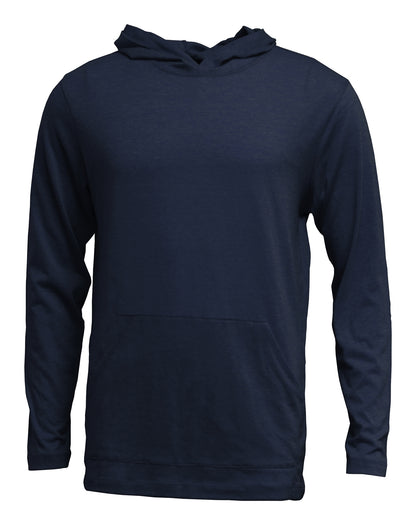 Tri-blend Long Sleeve Hooded T w/Front Muff Pocket
