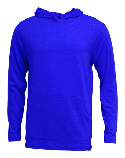 Tri-blend Long Sleeve Hooded T w/Front Muff Pocket