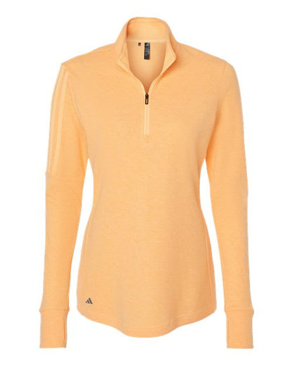 Ladies Adidas 3-Stripe Quarter Zip Sweater