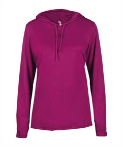 Ladies B-Core Long Slv Hooded T