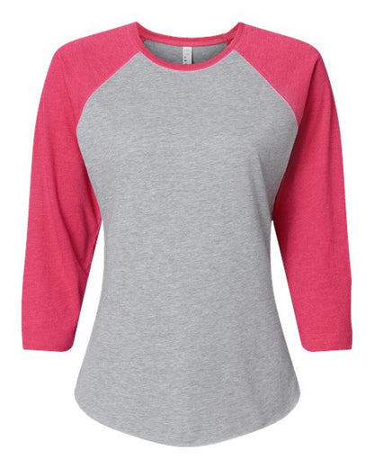Ladies Baseball Fine Jersey 3/4 Sleeve Tee