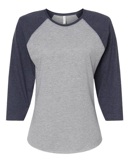 Ladies Baseball Fine Jersey 3/4 Sleeve Tee