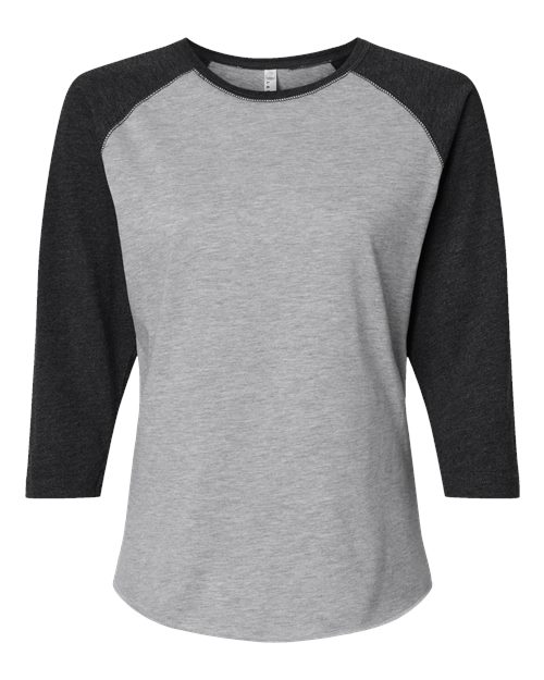 Ladies Baseball Fine Jersey 3/4 Sleeve Tee
