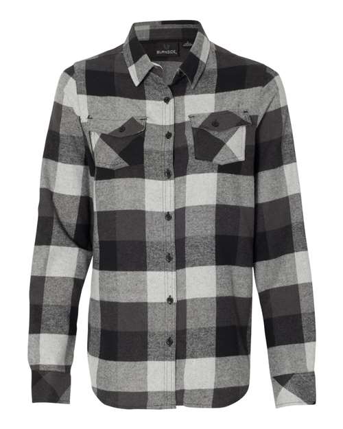 Ladies Long Sleeve Plaid Flannel Shirt