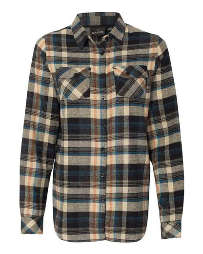 Ladies Long Sleeve Plaid Flannel Shirt