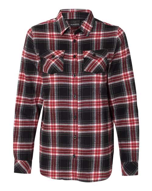Ladies Long Sleeve Plaid Flannel Shirt