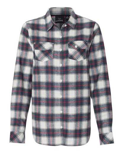 Ladies Long Sleeve Plaid Flannel Shirt