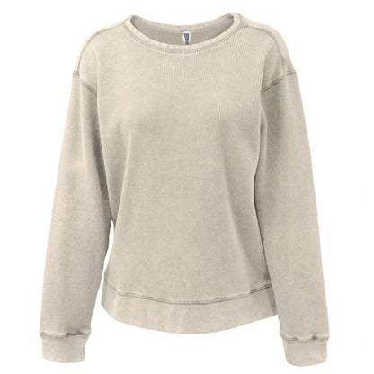 Ladies Min Waffle Crewneck