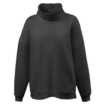Ladies Soft Sponge Oversized Mockneck Sweatshirt