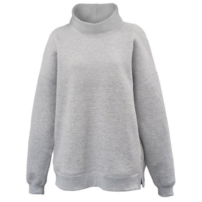 Ladies Soft Sponge Oversized Mockneck Sweatshirt