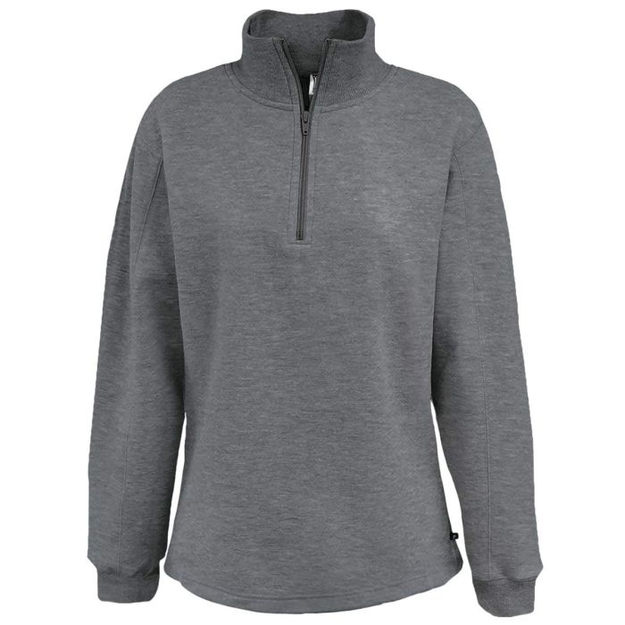 Ladies Open Bottom 1/4 Zip Sweatshirt