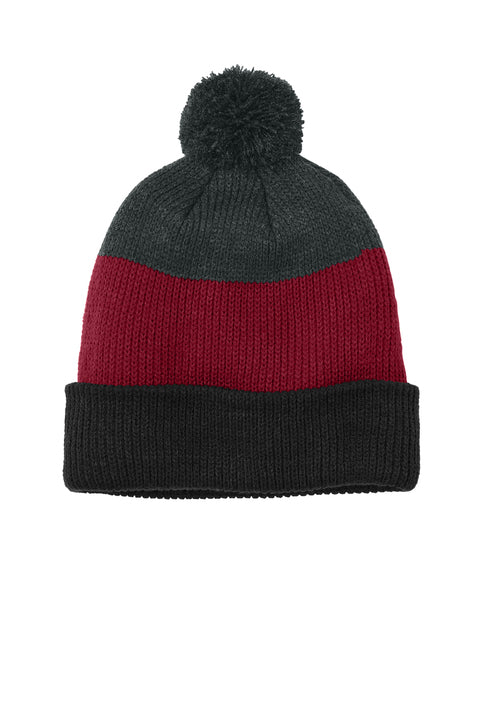 Cozy Striped Pom Beanie