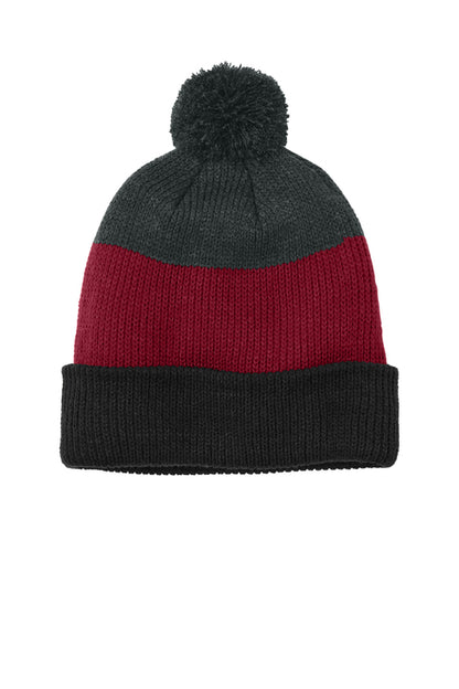 Cozy Striped Pom Beanie