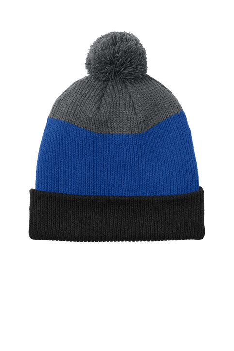 Cozy Striped Pom Beanie
