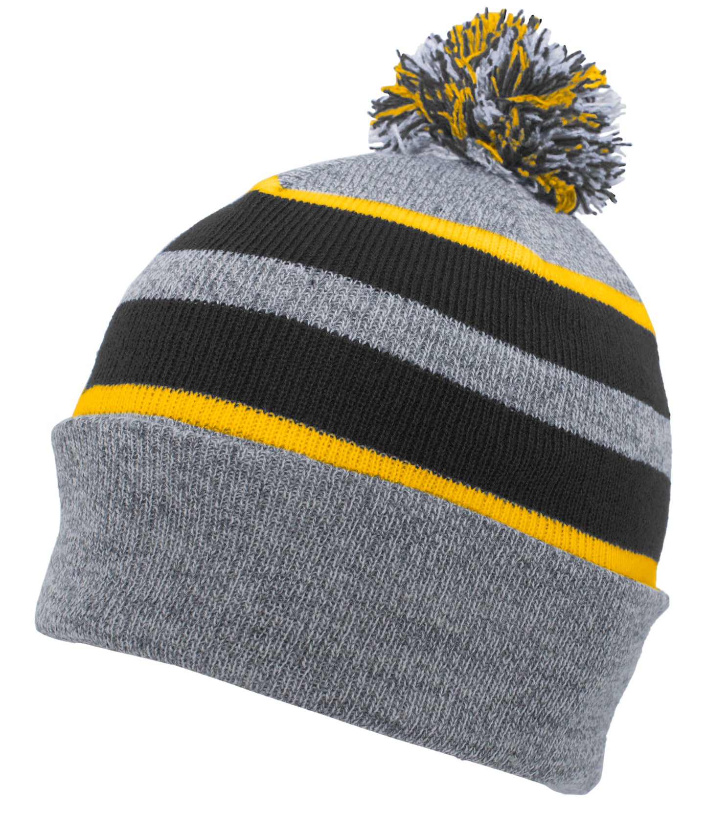 Knit Fold Over Pom-Pom Beanie
