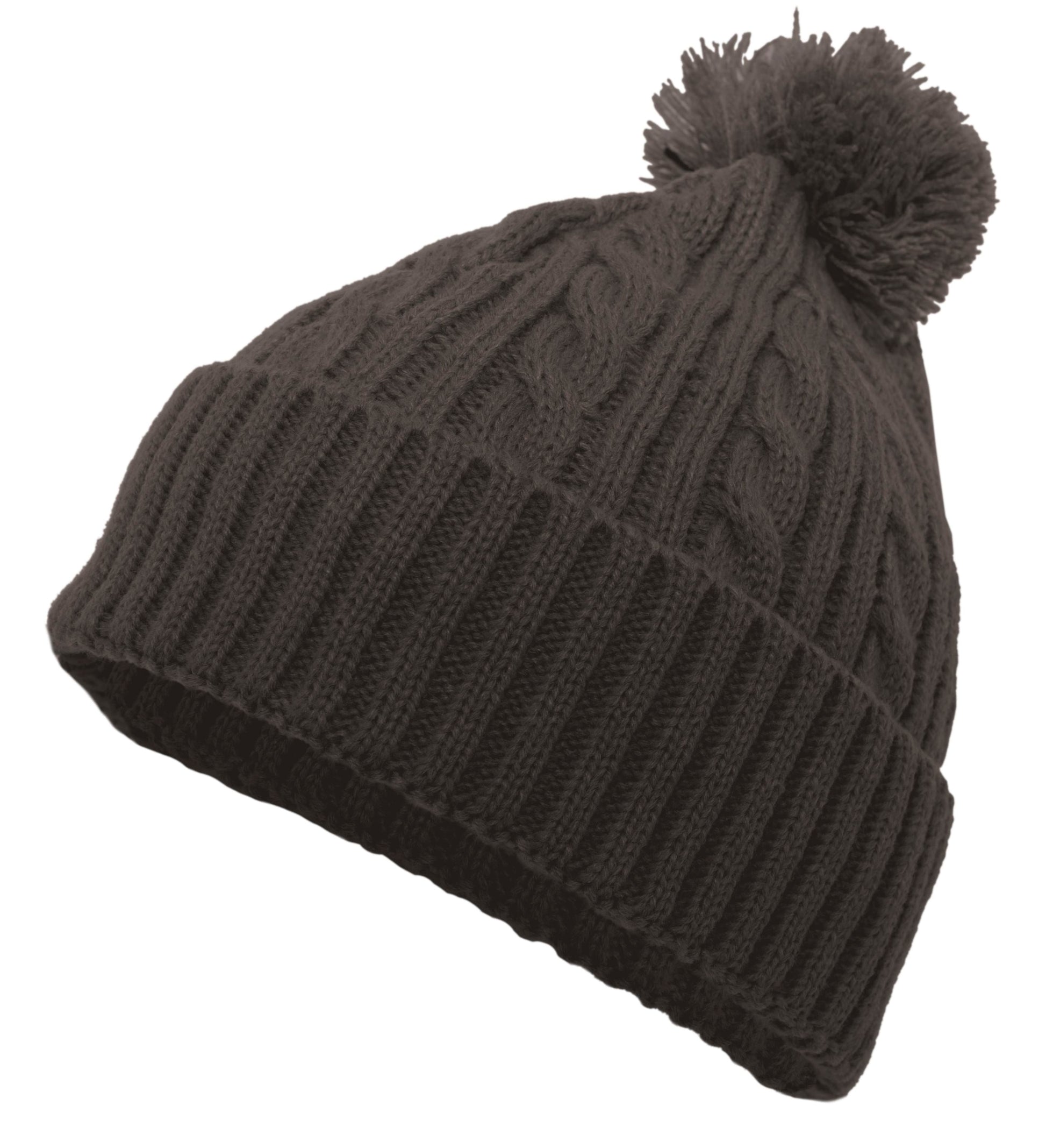 Cable Knit Pom-Pom Beanie (8488937816341)
