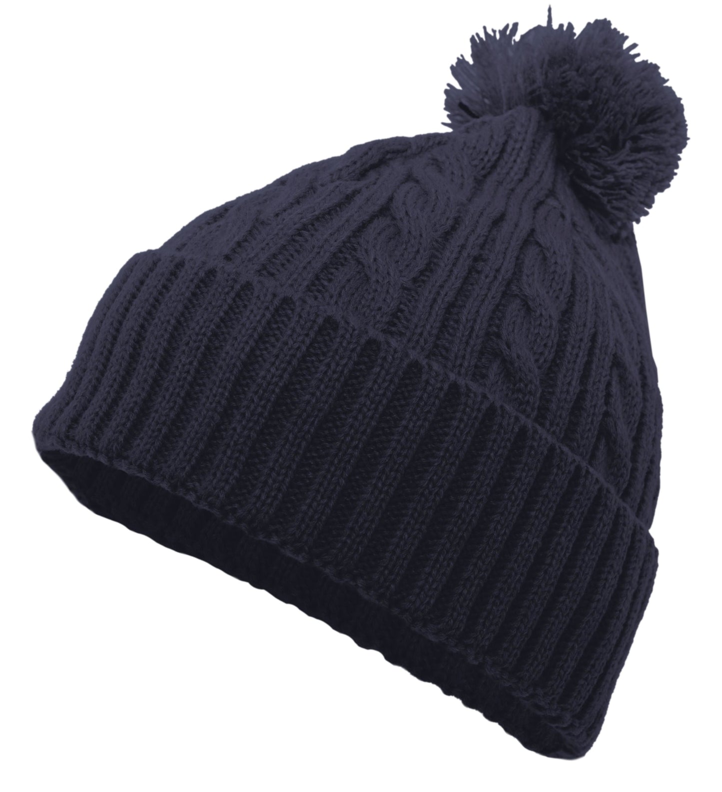 Cable Knit Pom-Pom Beanie (8488937816341)