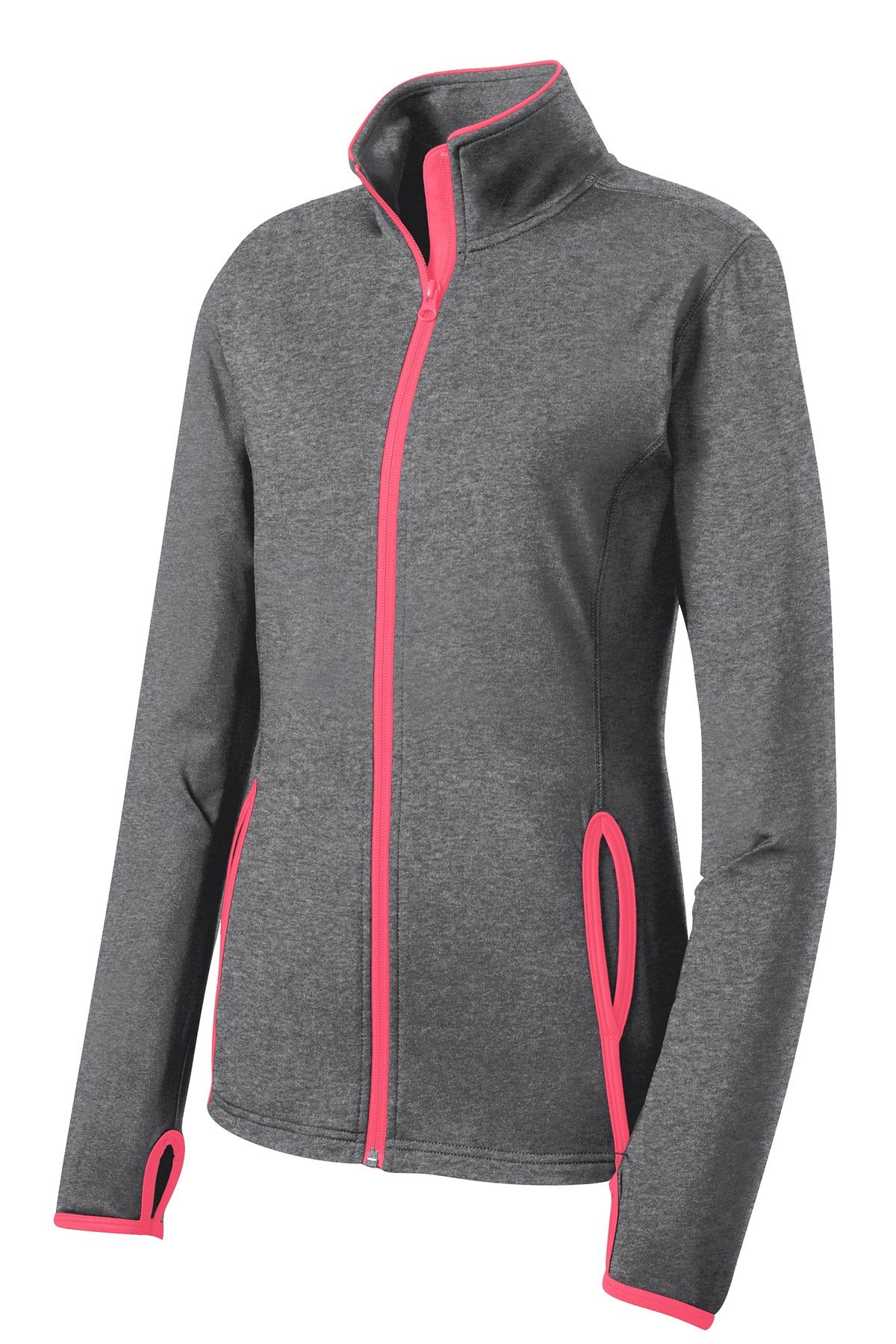 Ladies Stretch Full-Zip Contrast Performance