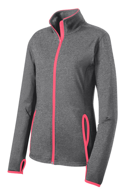 Ladies Stretch Full-Zip Contrast Performance