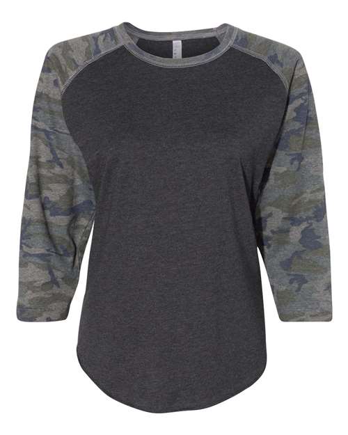 Ladies Baseball Fine Jersey 3/4 Sleeve Tee