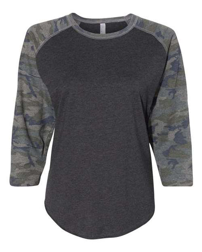 Ladies Baseball Fine Jersey 3/4 Sleeve Tee