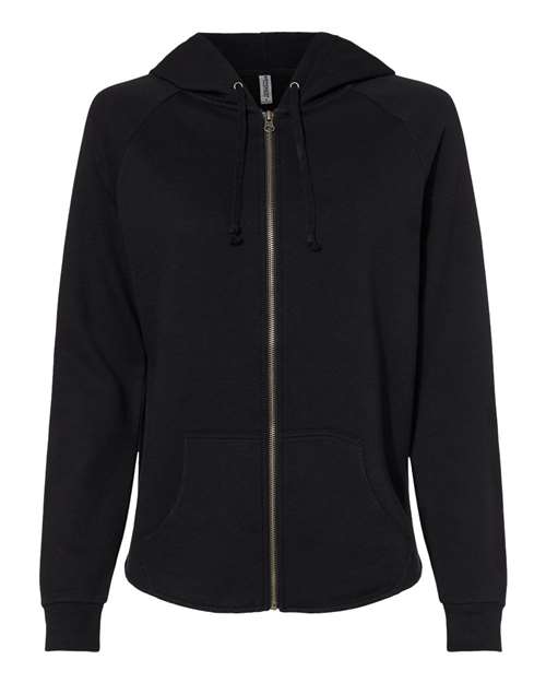 Ladies Wave Wash Full-Zip Hooded Sweatshirt