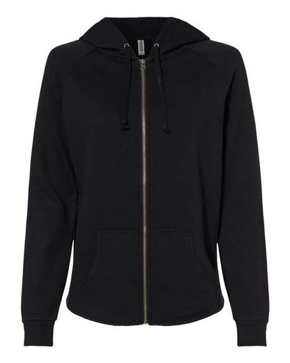 Ladies Wave Wash Full-Zip Hooded Sweatshirt