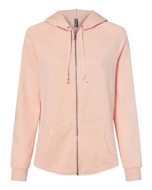 Ladies Wave Wash Full-Zip Hooded Sweatshirt