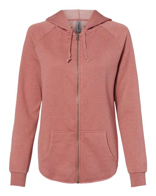 Ladies Wave Wash Full-Zip Hooded Sweatshirt