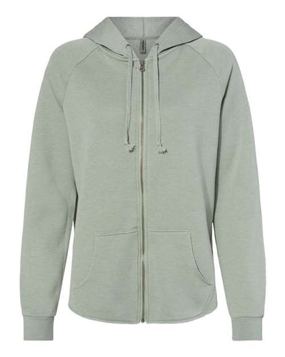 Ladies Wave Wash Full-Zip Hooded Sweatshirt