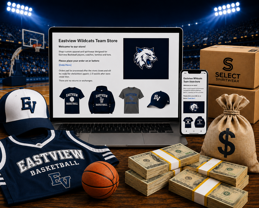 Basketball team fundraising with custom apparel