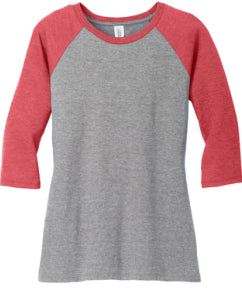 Ladies Tri-Blend 3/4 Sleeve Raglan Tee