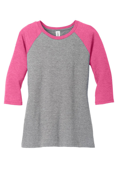 Ladies Tri-Blend 3/4 Sleeve Raglan Tee