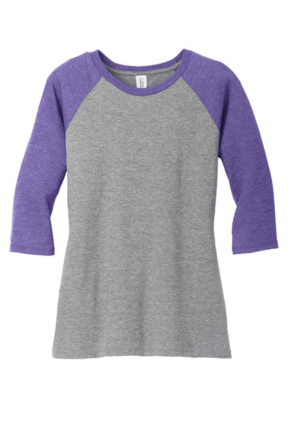 Ladies Tri-Blend 3/4 Sleeve Raglan Tee