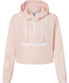 Ladies Lightweight 1/4 Zip Cropped Windbreaker