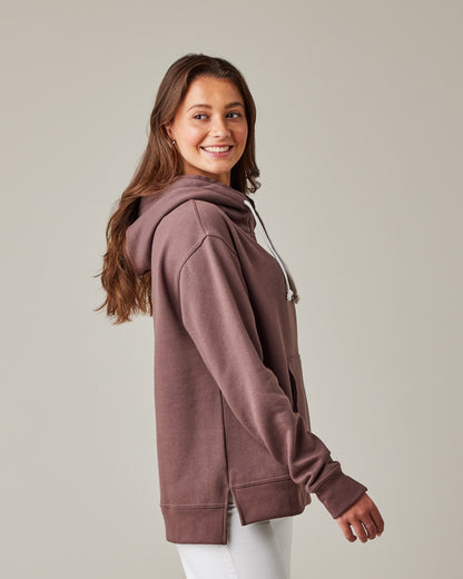 Ladies Drop Tail Hooded Sweatshirt