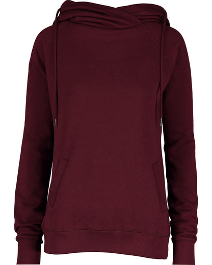 Ladies Funnel Neck Hooded Sweatshirt