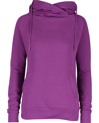 Ladies Funnel Neck Hooded Sweatshirt