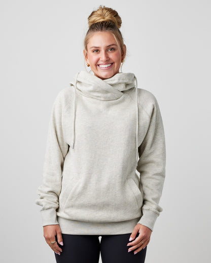 Ladies Funnel Neck Hooded Sweatshirt