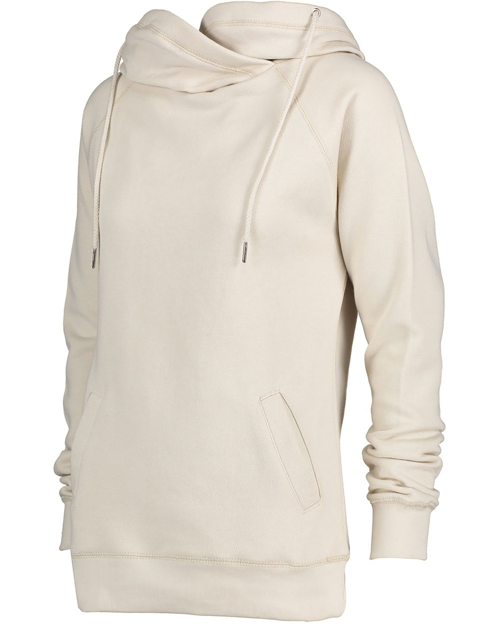 Ladies Funnel Neck Hooded Sweatshirt